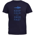thumbnail image 1 of Shark Keep Calm and Swim Fast Navy Youth T-Shirt, 1 of 1