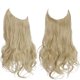 thumbnail image 1 of Zhuge Peluca larga ondulada con línea de tamaño ajustable transparente, pieza de cabello rizado, pieza de cabello secreto oculto para mujeres, sin clip, 22 pulgadas, rubio playa, 1 of 3