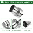 thumbnail image 4 of Rebajadora de codo de escape mandrel de 3.5" OD a 4.5" OD, adaptador de tubo de acero inoxidable 201, longitud de 5 pulgadas, tono plateado, 4 of 7
