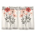 thumbnail image 7 of Yayeee Kitchen Curtains Tier Pair Light Filtering 27"x36" Rod Pocket Short Cafe Window Panel, Pink Flower, 7 of 7