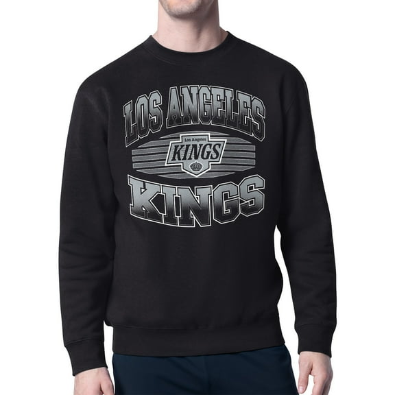 Men's Starter Black Los Angeles Kings Team Grit Graphic Fleece Pullover Sweatshirt