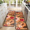 thumbnail image 4 of Kitchen Rugs Sets Of 2,Pioneer Flower Floral Print Pattern Anti Fatigue Kitchen Mat Rugs Non Slip Washable,Decorative Kitchen Floor Mats for Kitchen,Sink,Laundry,17"x47"+17"x47", 4 of 5