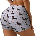 thumbnail image 2 of Naloa Dachshund Dog Puppy Biker Shorts for Women Seamless Scrunch Short Women’s Yoga Shorts for Gym Running Sport Shorts - Large, 2 of 9