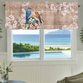 thumbnail image 3 of Valance for Windows,Spring Cherry Flower Bird Valances Curtain Rod Pocket Valance for Kitchen Bedroom Living Room Bathroom,Rustic Floral Retro Wood Board Short Curtains Window Treatment 54x18in, 3 of 9