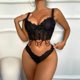 thumbnail image 4 of Gibobby Sujetador De Encaje Para Mujer Conjunto Lencería Tanga Y Bralette con Relleno Stretch Encaje Moda Push Up, Brasier y Pantie Nightwear Pantys Sexy(Negro, CH), 4 of 4