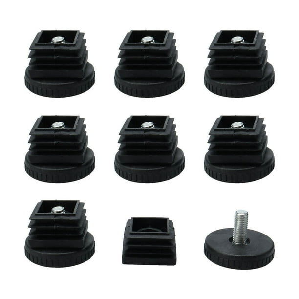 Patas niveladoras Uxcell 40 x 40 mm Inserciones cuadradas para patas de sofá niveladoras ajustables 8 juegos