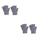 thumbnail image 2 of Minnieouse 1 par de guantes sin dedos tejido artesanal guante de medio dedo mujeres hombres cómodo tejido calentador de manos para exteriores gris claro gris claro 2piezas Minnieouse CBP338823, 2 of 5