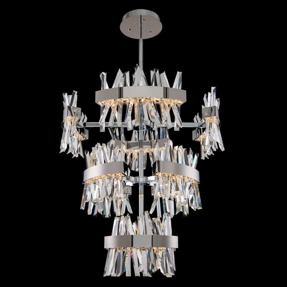 Glacier 36-Inch LED Crystal Foyer Light Fixture