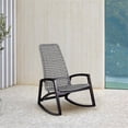 thumbnail image 2 of Armen Living Sequoia Wood & Rope Outdoor Patio Rocking Chair in Dark Wood/Gray, 2 of 10