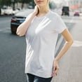 thumbnail image 4 of White Women's Short Sleeve T-shirt, Women'S Basic Cotton Crew Neck Slim Fit Tee Tunic Length T Shirt,Women's Short sleeve T-shirt XL, 4 of 4