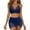 Dark Blue, variant on uvwlwu Womens Mesh Swim Skirt High Waisted 2 Piece Bikini Set,S