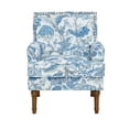 thumbnail image 4 of Accent Chair, Floral Armchair, Nailhead Trim, Red and white Decor, Solid Wood Legs, Farmhouse Furniture, Upholstered Slipper Chair, Side Chair, Traditional Print, Wayfair Living Room.   WL, 4 of 11