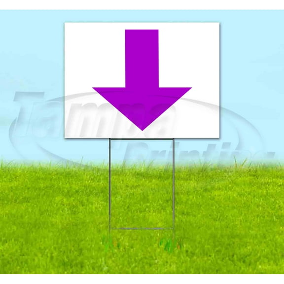 Arrow Down (18" x 24") Yard Sign, Includes Metal Step Stake