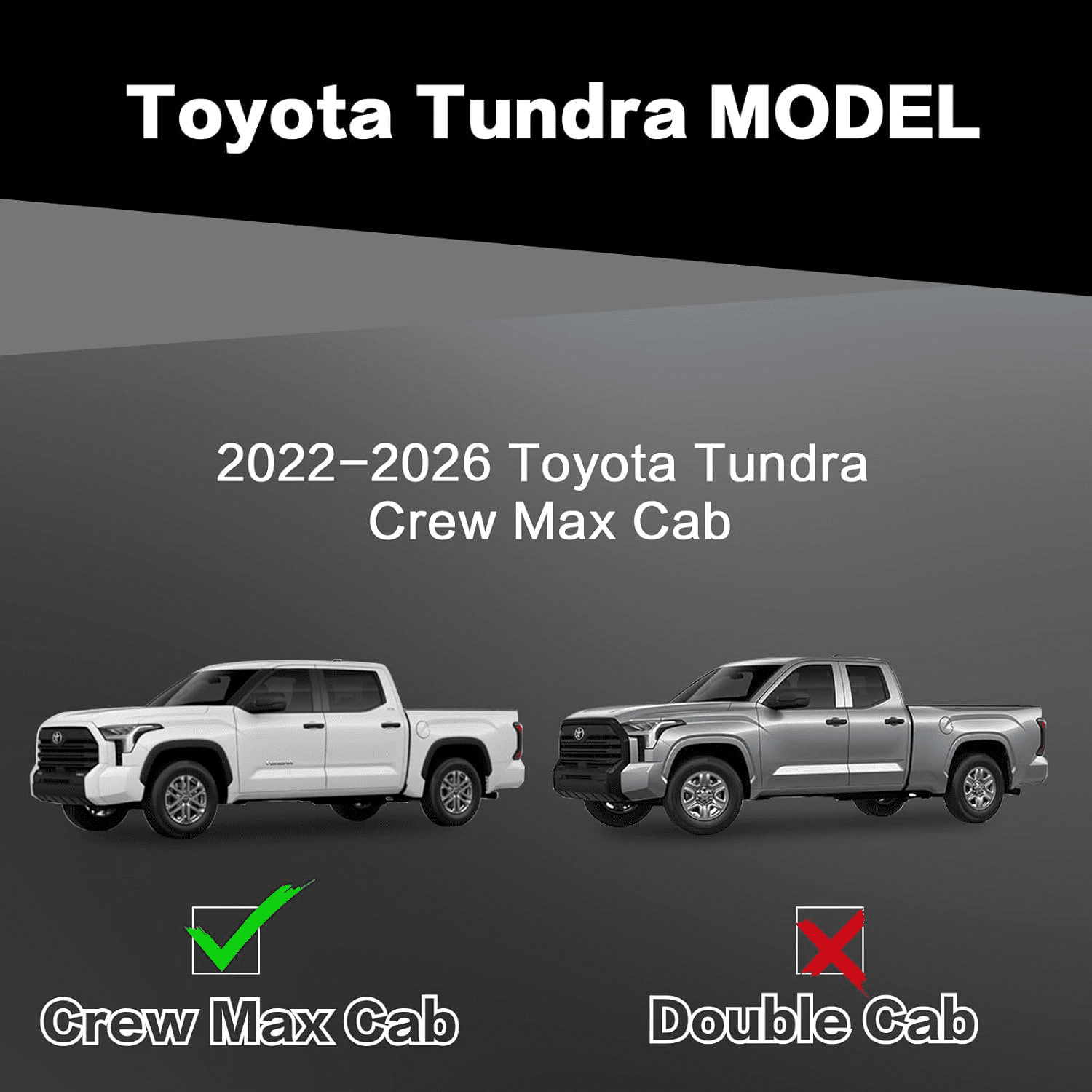 Running Boards 6 inches for 2022-2026 Toyota Tundra Crew Max Cab(4 Full Size Doors Only Not Double Cab) Black Carbon Steel Side Steps Rails Nerf Bars