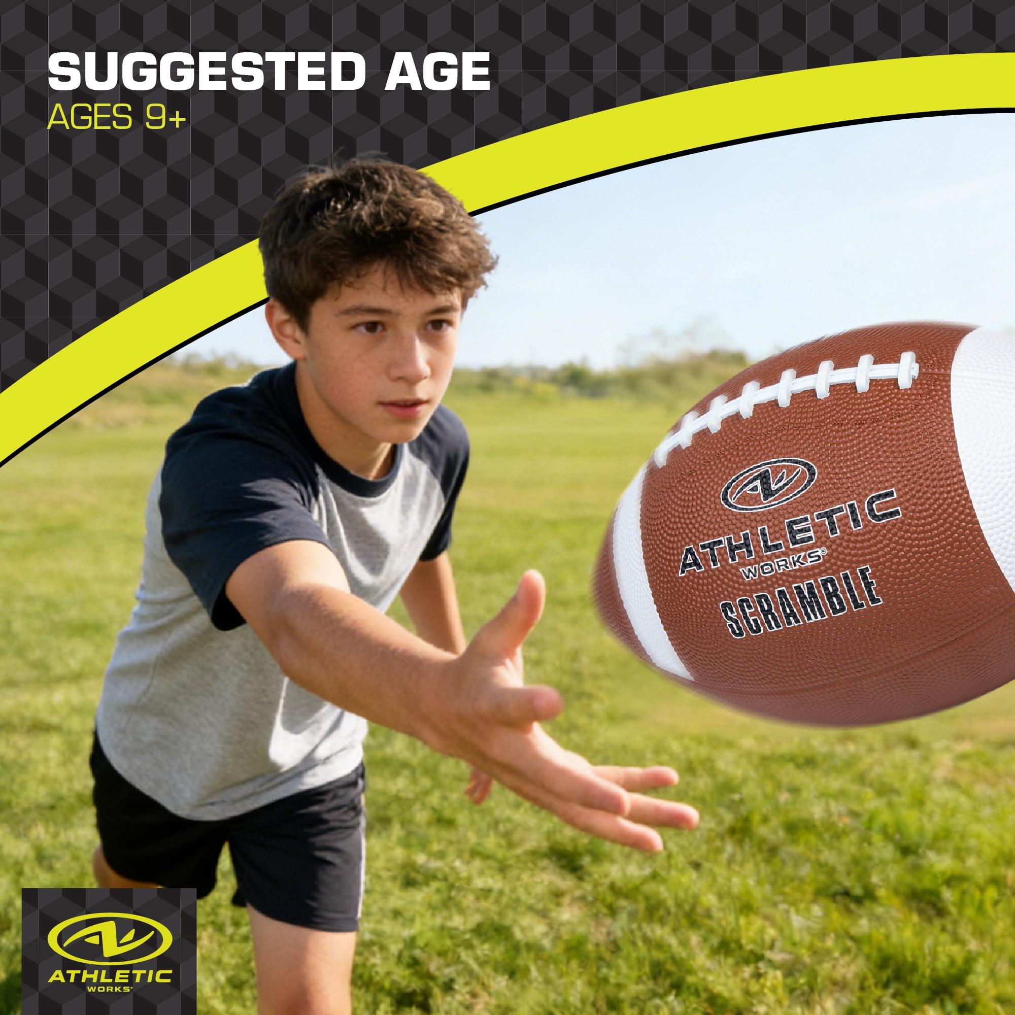 (2 pack) Athletic Works Scramble Series Football - Junior for Players 9 Years and Up