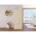 thumbnail image 3 of Heavy-Duty 4-Door Storage Cabinet with Drawer, 4 Adjustable Shelves, 210lb Capacity, Weatherproof Engineered Rattan Design for Home, Office, or Outdoor Use, 3 of 9