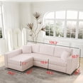 thumbnail image 5 of 106.3" Soft L-shaped 4-Person Sofa in Light Pink - Modern Plush with Detachable Cushions for Living Room, 5 of 11