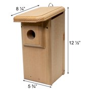 2 Side Open Bluebird House | Observation Nest Box with Clear Viewing Panel & Predator Guard | Hinged Easy-Clean Sides | 1 Pine Insulated Birdhouse | 1.5 Entry | Handcrafted in Maine, USA