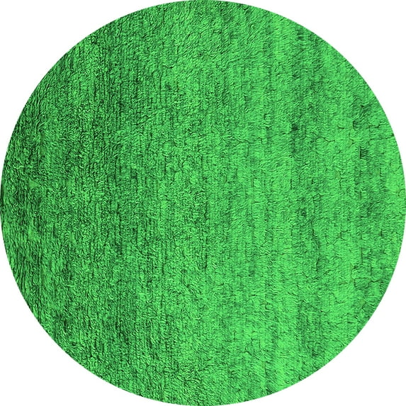 Ahgly Company Indoor Round Oriental Green Industrial Area Rugs, 8' Round