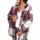 thumbnail image 3 of Camisa con botones, abrigo informal con estampado a cuadros, camisa a cuadros de manga larga para mujer, camisas de abrigo a cuadros de moda para mujer, calidad profesional, 3 of 6