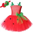 thumbnail image 3 of Vestido de tul con tutú de fresa roja para niñas pequeñas, disfraz de fresa de frutas para niños, fiesta de carnaval de Navidad y Año Nuevo, vestidos de princesa de tul, 3 of 5