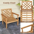 thumbnail image 5 of GVN Outdoor Kitchen Chair, Dinner Chairs,Teak Wood Slatted Patio Chair Armchair with Cozy Backrest and Armrests, 5 of 9