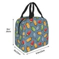 thumbnail image 2 of Yiaed Fruit Ice Cream Print Insulated Lunch Bag Reusable Cute Tote Lunch Box, Leakproof Cooler Lunch Bags for Work Office Travel School Picnic, 2 of 5