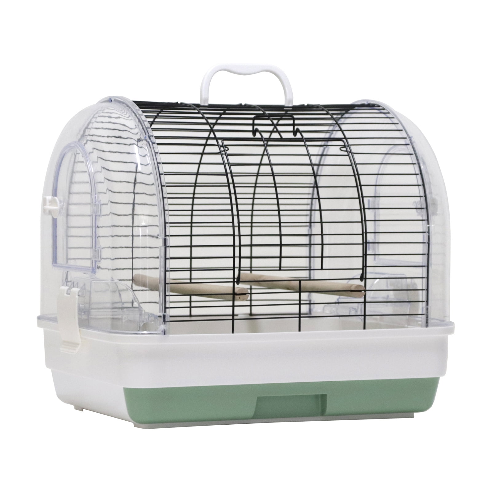 Portable Small & Medium Bird Cage with Metal Frame, Plastic Base, Removable Tray, Perches & Feeders – Lightweight Travel Cage for Parakeets, Cockatiels & Lovebirds