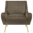 thumbnail image 2 of Rik 31 Inch Accent Armchair- Metal Legs- Velvet- Truffle Brown and Gold, 2 of 5