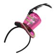 thumbnail image 4 of Doomiva Adults Kids Soldier Mini Top Hat with Feather Decorated Headband Carnival Outfit Accessories Rose Red One Size, 4 of 7