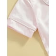 thumbnail image 6 of Rdhnmea Newborn Baby Girls Boys Silk Pajamas Rompers Button Down Short Sleeve Satin Infant Pjs One Piece Jumpsuit Shorts, 6 of 9