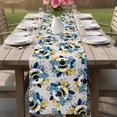 thumbnail image 4 of Gray Bees Farmhouse Table Runner 72 Inches, Spring Summer Botanical Flowers Bed Runner Dresser Scarves Tabletop for Indoor Outdoor Parties/Ceremony/Banquet, 16" x 72", 4 of 9