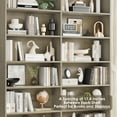 thumbnail image 2 of Homfa 74.3” Double Wide 6-Tier Bookcase, Extra Large Wooden Freestanding Display Bookshelf for Home Office Living Room, Gray, 2 of 7