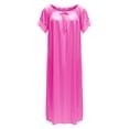 thumbnail image 4 of ZHOGXU Summer Dresses For Women Short Sleeve Round Neck Solid Color Midi Length Loose Fit Nightdress For Everyday Wear,Hot Pink,One Size, 4 of 4