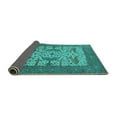 thumbnail image 2 of Ahgly Company Indoor Round Oriental Turquoise Blue Industrial Area Rugs, 4' Round, 2 of 4