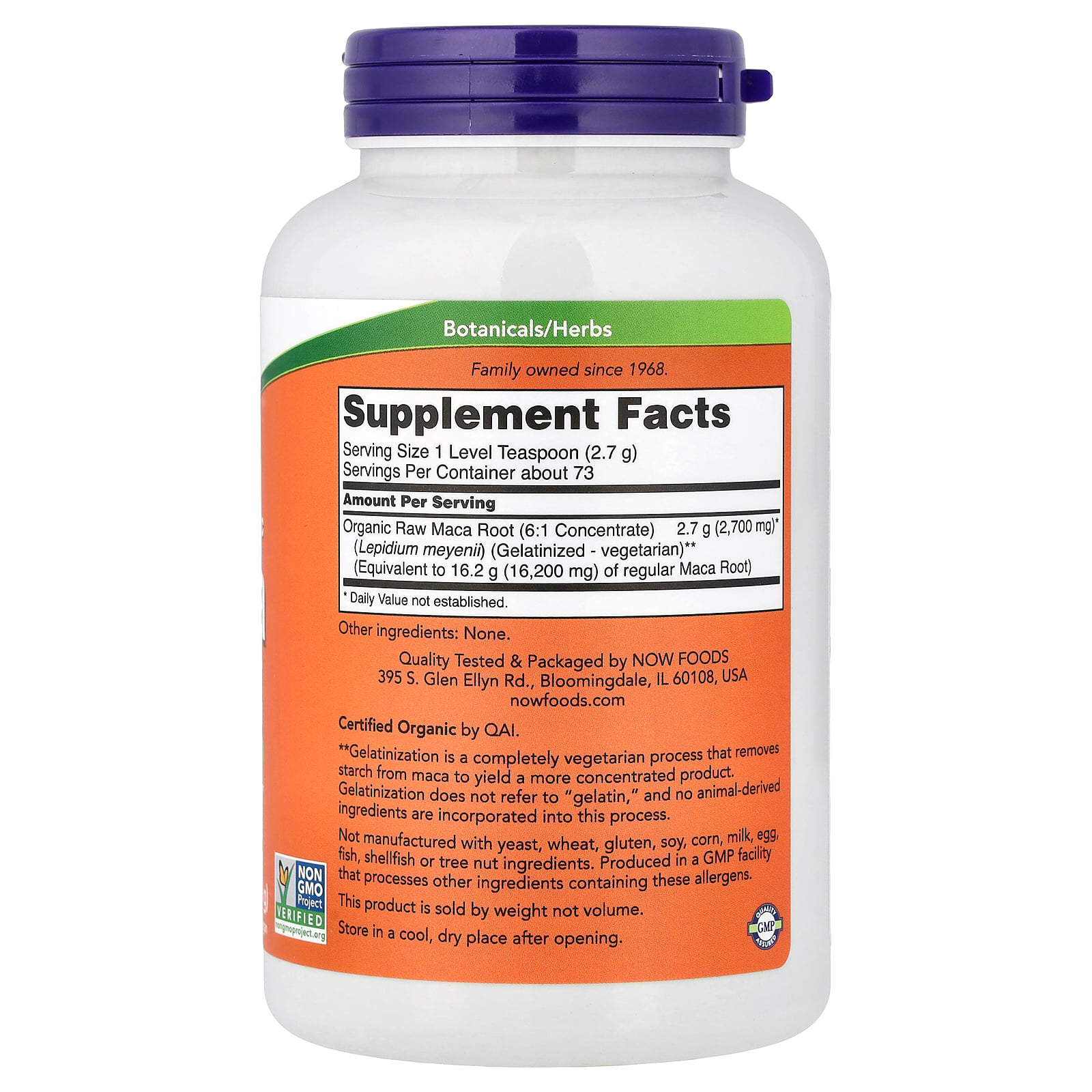 Now Foods Organic Maca 7 oz Powder