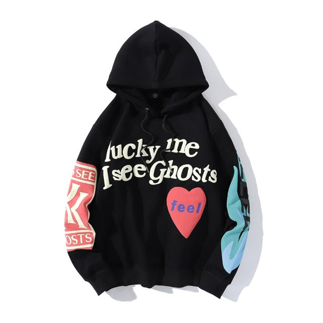 Graffiti Letter Foam Plus Velvet Kanye Sudaderas Hombres de gran tamaño Fleece Stranger Things Sudadera con capucha Unisex Pullover Hoody Tan Jianjun unisex