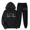 thumbnail image 5 of BUIGTTKLOP Womens Heartbeat Print Hoodie Sweatsuits 2 Piece Tracksuit Sets Casual Sweatshirt and Sweatpants Jogger Workout Outfit, 5 of 5