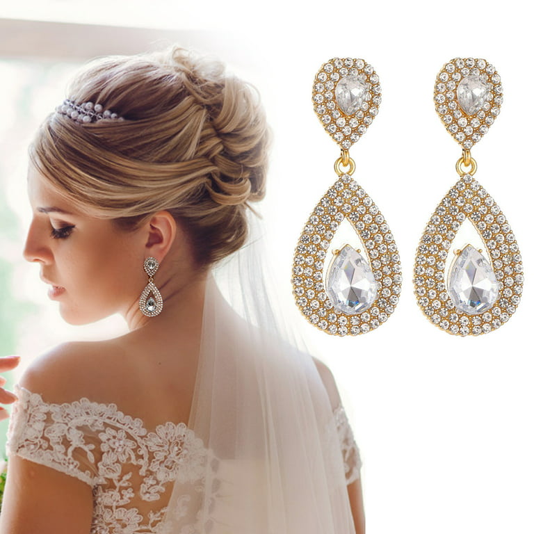  Hoop Stud Earrings for Girls Colored Rhinestone Earrings for  Women Wedding : Clothing, Shoes & Jewelry