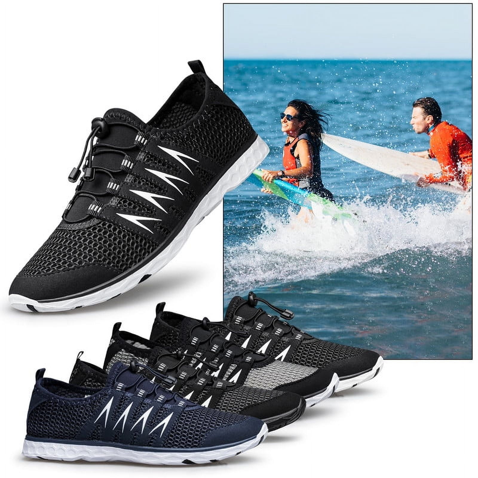 vibdiv Water Shoes Mens Women Water Shoes Quick Dry Aqua Outdoor Sports for Swim Pool Beach Surf Walk Shoes Dark Grey