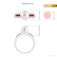 thumbnail image 5 of Angara South Sea Cultured Pearl Ring with Rubies in 14K White Gold for Women | June Birthstone Jewelry for Her, 5 of 8