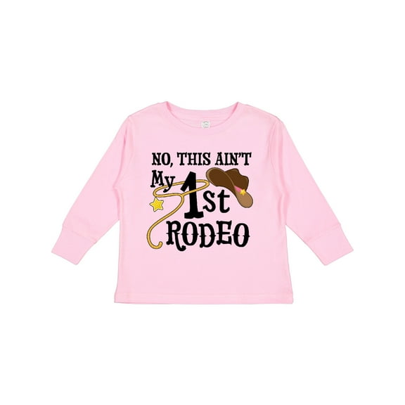 Inktastic No, This Ain't My 1st Rodeo Cowboy Hat and Lasso Boys or Girls Long Sleeve Toddler T-Shirt