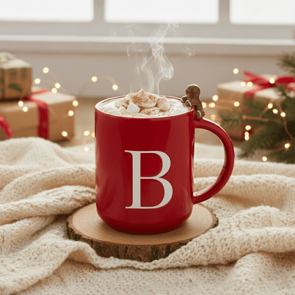 Tasses monogrammées en céramique Holiday Times- B