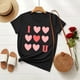 thumbnail image 1 of TaTaai Women's Love Theme T-Shirt, Sweet Valentine's Day Apparel, Cozy Everyday Round Neck Blouse Gift, 1 of 6