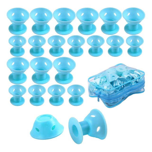 GBSTORE 10 rodillos mágicos para el cuidado del cabello de goma suave, rizador de cabello de silicona, herramienta de bricolaje para rizar el cabello, rosa (5 grandes y 5 pequeños) Jormftte CPB-US-HPP107-2