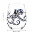 thumbnail image 3 of 2PCS Artisanal Blue Ringed Glassware Drinking Glass, Handcrafted Octopus Pattern Cup, Unique Glass Mug for Home Bar Gift, 3 of 7