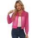 thumbnail image 1 of Chaqueta de Bombardero Allegra K Transparente de Manga Larga Ligera con cremallera Verano para Mujer Rosa Caliente XS, 1 of 6
