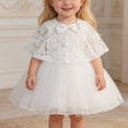 thumbnail image 4 of TAmten Baby Girl Bowknot Flower Dresses Dress Infant Toddler Flower Girls Tulle Gown Wedding Birthday(White,18-24 Months), 4 of 6