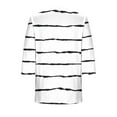 thumbnail image 7 of successthop Swim Cover Ups for Women Casual Open Front Knitwear Vacation 3/4 Sleeve Cardigan Stripe Beach Clothes White, 7 of 7