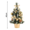thumbnail image 5 of Happy date Christmas Tree Tabletop, Mini Artificial Christmas Pine Tree, Pre-lit Small Xmas Tree with Ornaments, Mini Desktop Tree DIY Set, Multicolor LED Lights for Table Holiday Decor, 5 of 8